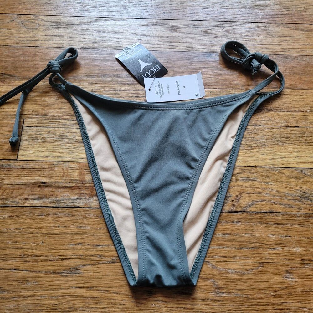 Body by Cotton Threads Olive Green Bikini Bottom Women's Size Medium NWT NEW